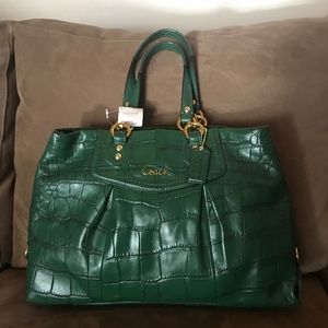 Coach Ashley EMB CROC Leather Purse Carryall Bag